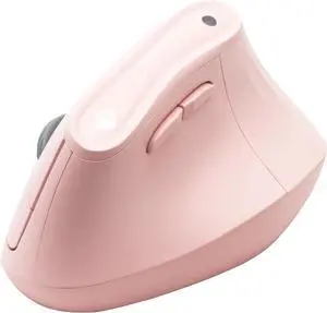 J-Tech Digital Wireless Mouse, Vertical Ergonomic Mouse with 2.4G Wireless & Bluetooth for 3 Multi-Device Function, Adjustable DPI Modes, Compatible with PC, Mac, Laptop - Pink