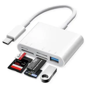 Oyuiasle USB C SD Card Reader, USB-C to SD MicroSD XD Picture MS Memory Stick Cards, Type C 5 Slots Memory Card Adapter for iPhone 15 iPad Mac Laptop MacBook and Android Galaxy More USBC Devices