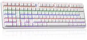 Neepoolock Left Handed Keyboard, Southpaw Design RGB Backlit Full Size, 111 Keys Wired Mechanical Gaming Keyboard (Linear Switch White)