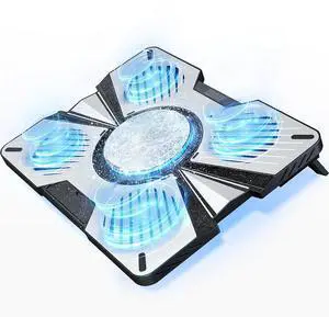 IMMOENUC Laptop Cooling Pad with 5 Fans & Peltier Device Ultra-Quiet Semiconductor Panel Cooler Stand, Adjustable Speed + Stand for 13-19 Inch Laptops (MacBook/Dell/HP) Fast Cooling Notebook