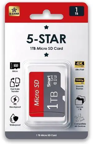 5-Star Compatible High Yield 1 TB Class 10 Micro SD