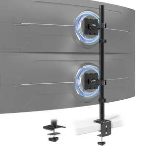 Heavy Duty Dual Monitor-Arm for 17-49'' - Double Vertically Stacked Monitor Mount, Extra Tall Ultrawide Desk Stand Holds up to 44 lbs per Screen, Vesa 75/100, Black