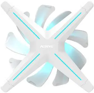 ALSEYE X12 Case Fan ARGB PWM Computer Air Cooling Fan - High Performance Silent Operation 120mm RGB CPU Cooling (White, Reverse Blade)