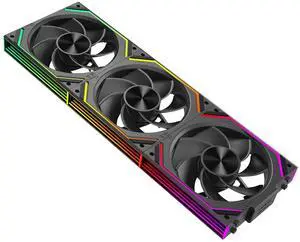 Jungle Leopard PC Fan JM-V2 RS 120 Infinity Mirror Module Daisy-Chain ARGB Fan 120mm Triple Pack Suitable for Computer Case & 360mm AIO Cooler (Black Reverse)