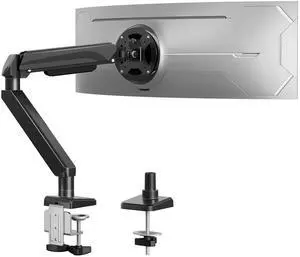 ErgoFocus Heavy Duty Single Monitor Arm for Max 42 Inch Screens, Monitor Mount for Desk Supports 4.4-33 lbs, Height Adjustable Ultrawide Monitors Stand with C-Clamp & Grommet Base, VESA Mount 70/100