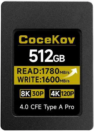 512GB CFexpress 4.0 Type A Card 1780MB/s Read Speed & 1600MB/s Write Speed Type A Memory Card for RAW 4K/8K Video Recording Compatible with Sony Alpha Sony FX Cameras