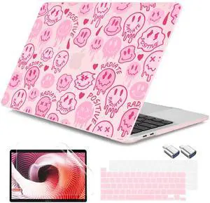 DONGKE for MacBook Pro 13 Inch Case 2023-2016 Release A2338 M2 M1 A2251 A2289 A2159 A1989 A1706 Touch Bar & Touch ID, Hard Shell with USB C to USB Adapter & Keyboard Cover, Melting Faces
