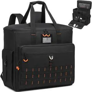 BISKLNDN Computer Desktop Tower Carrying Case - Portable PC Travel Case for Full Tower ATX Computer Case, PC Carrying Case Bag with Padded Shoulder Straps, Holds Desktop CPU, Keyboard, Mouse, Black