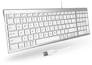 Macally Wired Keyboard for Mac, Compatible Apple Keyboard with Numeric Keypad - Slim, Space-Saving Design for, MacBook Pro/Air Laptop, iMac Replacement