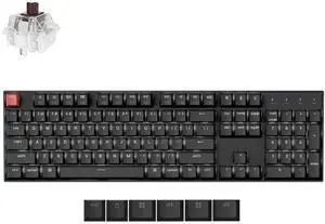Keychron K10 Full Size Layout White LED Backlit Hot-Swappable Mechanical Keyboard for Mac Windows, 104-Key Bluetooth Wireless/USB Wired Computer Keyboard with Keychron Super Brown Switch(Version 2)