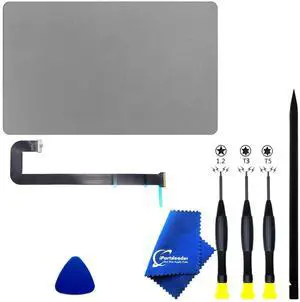 iPartsleader A3113 Trackpad Replacement for MacBook Air (Retina,13-inch,M3,2024) Force Touch Touchpad with Cable 661-40274 821-04848-A EMC8611 (Not fit to A2681) (Grey)