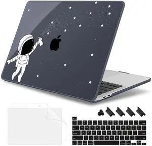 May Chen Case for MacBook Pro 13 inch M2 2023,2022,2021,2020 A2338 M1 A2251 A2289, Plastic Hard Shell Case for MacBook Pro 13" with Touch Bar Fits Touch ID, Astronaut Space
