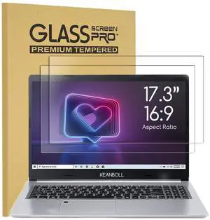 (2-Pack) 17.3 inch Tempered Glass Laptop Screen Protector for 17.3" HP/Dell/ASUS/Samsung/Lenovo/Acer/LG etc 17.3" 16:9 Laptop,(383 x 215mm,W x H)-9H Hardness, Anti Fingerprint, Bubble Free