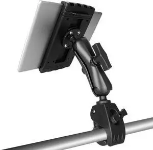 Velpaw Aluminum iPad Tablet Mount Holder, Kitchen Tablet Holder for UTV/Desk/Chair/Fitness Bike/Mic Stand/Fitness Bike/Road Mountain Bicycle, 360° Adjustable Clamp Compatible with 7.5''-13'' iPad