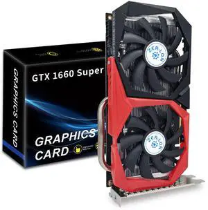 ZER-LON GeForce GTX 1660 Super 6GB Graphics Cards, GDRR6 192Bit PCIE 3.0X16 Computer Gaming Gpu, Dual Freeze Fans Video Card with HDMI/DP/DVI Ports Support 4K and 8K HD