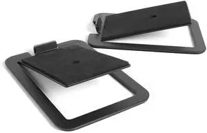 Kanto S4 Tilted Desktop Speaker Stands for Medium Bookshelf Speakers & Mid-Size 3-4 Studio Monitors | Supports 8 lbs | Damping Foam Padding | ¼-20 Mounting | Pair | Black