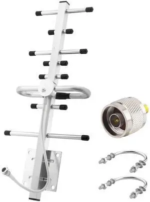 Kaunosta Directional Yagi Antenna for Cell Phone Signal Booster/Cellular Repeater with SMA Female N Connector 10dBi 4G LTE Broadband 698-2700 Mhz Universal Outdoor Antenna with 5ft RG58 Cable