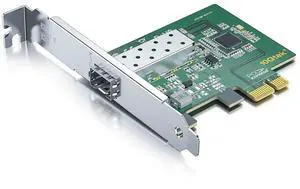 10Gtek 10/100/1000Mbps Gigabit Network Card (NIC) with Intel I210AS Chip | Ethernet Converged PCI Express Network Adapter | Single SFP Port | PCI Express 2.1 X1