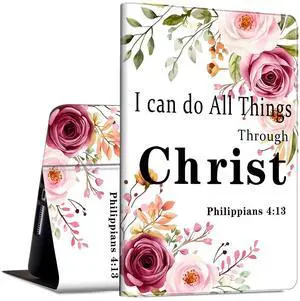 DHYYDSQZ Case for All-New Amazon Kindle Fire HD 10 & 10 Plus Tablet (13th/11th Generation, 2023/2021 Release) 10.1" PU Leather Slim Adjustable Stand Smart Cover with Auto Sleep/Wake, Philippians 4-13