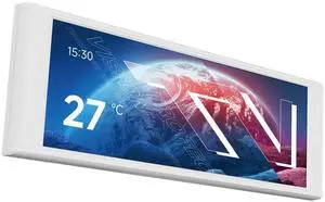 Thermalright Trofeo Vision LCD White Edition Case Sub-Display Features a 6.86-inch Full-Color LCD Screen (1280x480 Resolution) with Magnetic Panel Design. Supports DIY Dynamic/Static Images (White).