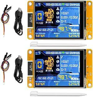 2-Pack Dual-Core Microcontroller Development Board with 2.8" TFT Touch Screen (240x320) | WiFi + Bluetooth Wireless Module, USB-C Interface, Compatible with Open-Source Ides for IoT Projects