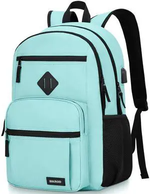 BIKROD Backpack for Girls Women, School Backpack for Teen Boys, Lightweight Casual High School Bookbag, Daily-use Travel Laptop Backpack with USB Charging Port Fits 15.6 Inch Notebook