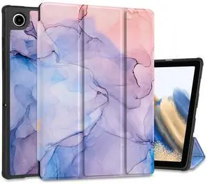 Yebiseven Case for Samsung Galaxy Tab A8 10.5 inch 2022 Released Model SM-X200/X205/X207, Shockproof Tablet Cases with Auto Sleep/Wake + Folding Stand + Soft TPU Back Cover, Abstract Marble