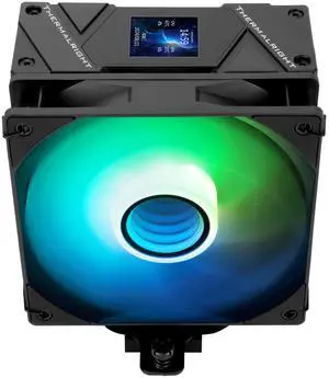 Thermalright Assassin Spirit 120 Vision ARGB Black CPU Cooler, Computer Heatsink Cooler,PC Display Screen CPU Cooling with 1.54in,240x240 Resolving Power,for AM4/AM5 and LGA1700/1851/115X