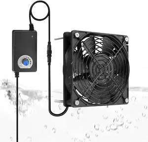 PANO-MOUNTS 120mm 4.72" Upgraded IP68 Waterproof Dual Ball Fan - High Speed 3500RPM with Variable Speed for RV Refrigerator, DIY Ventilation & Exhaust Projects