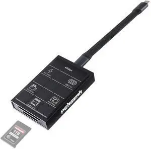 PERGEAR CFexpress 4.0 Type A and B Card Reader, 2-in-1 High-Speed USB Type C 40Gbps CFexpress Memory Card Adapter Portable Aluminum with Two Slots, Compatible for Windows/Mac/Linux/Android