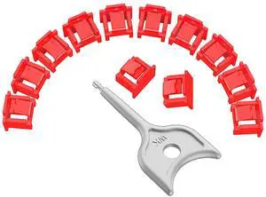 100Pcs RJ45 Port Lock with 5 Keys, Locking RJ45 Port/Dust Blocker,RJ45 Dust Cover Cap Female Port Plugs Protector,Compatible RJ45 Port Devices (Red)