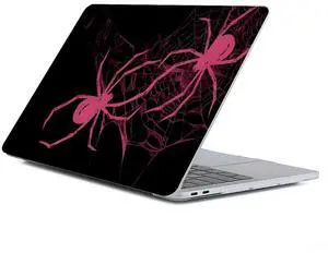 Case Compatible with MacBook Air 13 Inch 2022-2018 Release Model A2337 M1 M2 A2681,Art Protector Cover for Air13 Retina Display with Touch ID-Pink Spider Web,13.6 Air(A2681) M2 2022