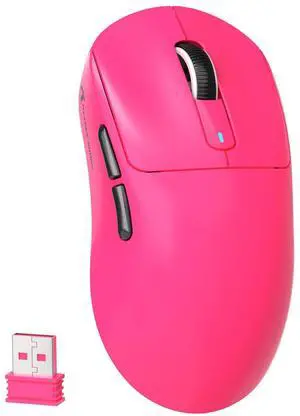 MAMBASNAKE Attack Shark X3 Wireless Gaming Mouse, 49g Ultralight, PixArt PAW3395 26000 DPI, Bluetooth/2.4Ghz /Wired Tri-Mode, 200Hrs Rechargeable Battery, Kailh GM8.0 Switch for PC/MAC/Win - Rose Red