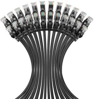 CableCreation Cat 6 Ethernet Cable 2ft (24 Pack), Ethernet Patch Cable 10G, Patch Cables Cat6 for Patch Panel to Switch,Personal Computer