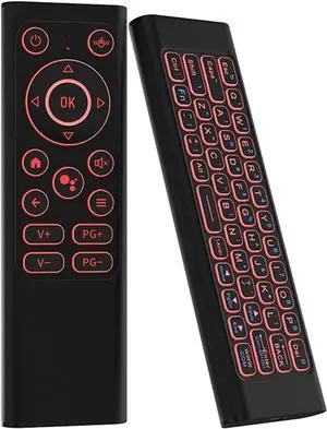 iPazzPort Air Mouse & PC Remote Keyboard: Bluetooth & 2.4G Backlit, Rechargeable Aluminum Alloy Design, Compatible with Laptop, Android TV Box, HTPC