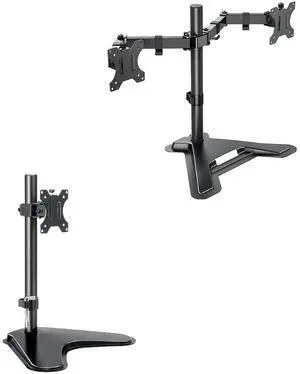 MOUNTUP Single Monitor Stands&Dual Monitor Mount, Freestanding VESA Monitor Desk Mount fits 13 to 27 inch Computer Screen with Height Adjustable, Swivel, Tilt, Rotation, VESA 75x75 100x100