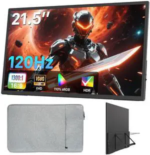 Upperizon Portable Monitor 21.5" FHD 110% sRGB 120Hz IPS HDR HDMI USB-C Travel Monitor for Laptop MacBook PC Surface PS5 Xbox, Large External Display with Kickstand & Speakers, VESA Compatible Upperizon Portable Monitor 21.5" FHD 110% sRGB 120Hz IPS HDR HDMI USB-C Travel Monitor for Laptop MacBook PC Surface PS5 Xbox, Large External Display with Kickstand & Speakers, VESA Compatible