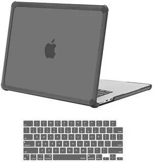MOSISO Compatible with MacBook Air 15 inch Case 2025 2024 2023 Release M4 A3241 M3 A3114 M2 A2941, Anti-Cracking&Anti-Fingerprint Heavy Duty Hard Shell with TPU Bumper&Keyboard Cover, Smoke Gray