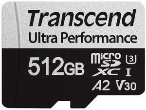 Transcend 512GB A2 V30 Micro SD Card, Up to 160MB/s, for Nintendo Switch, GoPro,Insta360,DJI, Drone/Action Camera/Steam Deck/ROG Ally/MSI Claw UHS-I U3 C10 4K UHD Video microSDXC Memory Card w/Adapter
