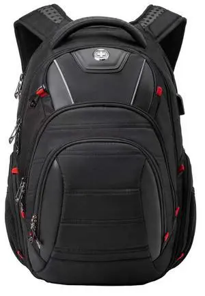 Travel Backpack For Men, Business Laptop Backpack With USB Charging Port, Fits 15.6" Computer, Black