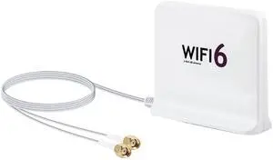 12dBi High Gain WiFi 6E Antenna with Magnetic Base - Tri-Band 2.4GHz/5.8GHz/6GHz for PC/Router, 3FT RG174 Cable, RP-SMA Connector