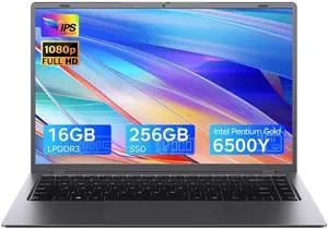 Zrasu 15.6 inch Laptop with Pentium Gold 6500Y(Up to 2.8GHz), 16GB RAM 256GB SSD, Win11 Professional,Gigabit Ethernet,1080P Full HD, WiFi 5,BT5.0 Laptop for School, Business