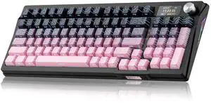 Kutethy Wireless Mechanical Keyboard,Pre-lubed Switches,Gasket Structure,Tri-Mode BT/2.4GHz/USB-C Hot Swappable,Gradient Topographic KeyCaps,RGB Backlit Gaming Keyboard(Kailh Box Chocolate Switch)