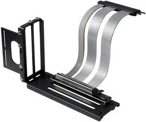 PCIE 5.0 Riser Cable with 3 Slots Vertical GPU Mount Bracket Kit, Gen 5 GPU Graphics Card Extension Cable, PCI-E 16X 128GB/s Compatible with PCIE 4.0 and WRX80/ 90E, RTX4090/ 5090/ RX7900XTX, 200mm