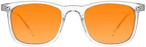 TIJN Sleep Glasses for Blue Green Light Blocking Dual AR Coatings Amber Lens for Computer Gaming Screen Fatigue & UV Protection