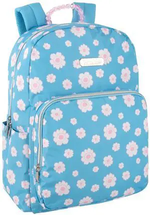 Jessica Simpson Womens Designer Laptop Backpack with Side Pockets, Padded Straps | Classic Modern Backpack for Women (Beaded Blue Flowers) Jessica Simpson Womens Designer Laptop Backpack with Side Pockets, Padded Straps | Classic Modern Backpack for Women (Beaded Blue Flowers)