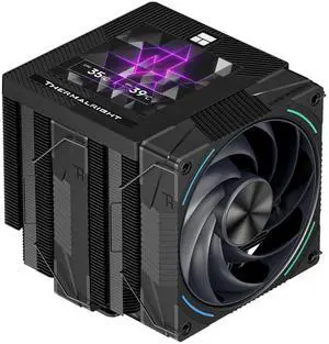 Thermalright Phantom Spirit 120 Vision EVO CPU Air Cooler, Twin Tower Radiator 2150RPM Speed,480x480 Resolving Power IPS Screen with 3.95in,Computer Cooler for Intel lga1851/1700/115x,AM4/AM5