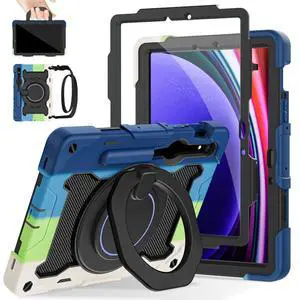 ROISKIN Case for Samsung Galaxy Tab S10 Lite &S10 FE S9 FE 10.9"/S9 11 Inch for Kids -with HD Screen Protector, 360 Rotating Kickstand/Handle, Shoulder Strap, Pen Holder, Heavy Duty Military Grade
