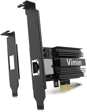 10G PCIE4.0×1 Network Card, Marvel AQC113 Controller, VIMIN 10Gb Base-T Ethernet Adapter Card Compatible with PCI Express X1,X4,X8,X16, 10G NIC RJ45 Port Support Windows/Windows Server/Linux/VMware