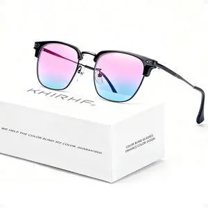 Khirhf Color Blind Glasses for Men, Ultra-Clear High-Definition Lenses, Color Correcting & Enhancing Glasses Outdoor Use for Deutan and Protan Colour Blindness